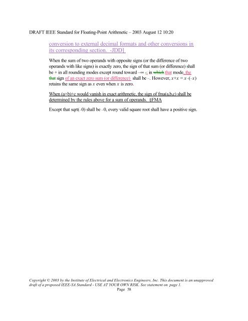 DRAFT IEEE Standard for Binary Floating-Point Arithmetic - Sonic.net