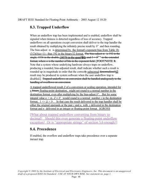 DRAFT IEEE Standard for Binary Floating-Point Arithmetic - Sonic.net