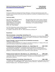 Adobe PDF version of resume - Sonic.net