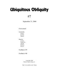 Ubiquitous Obliquity - Sonic.net