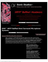 Sonic Studios HRTF Baffled/Headworn Ambient Stereo & Surround ...