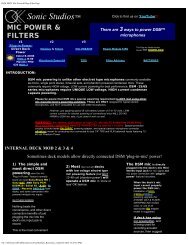 DSM HRTF Mic Power & Bass Filter Page - Sonic Studios