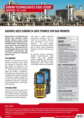 SonIm technoLoGIeS caSe StUdy IndUStRy: oIL & GaS