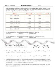 Wave Properties Wave Speed Practice Problems