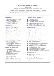 Lecture Notes in Quantum Mechanics - Site Map