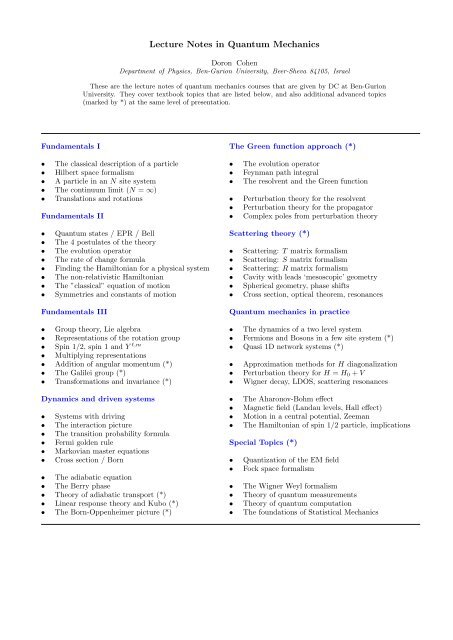 Quantum Field Theory Lecture Notes