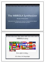 The MBROLA Synthesizer