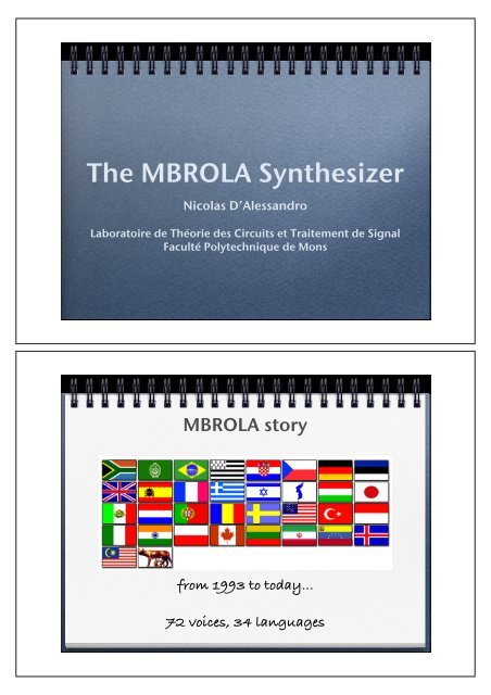 The MBROLA Synthesizer