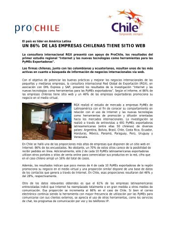 Empresas Chilenas con sitios web - Chile como exportador de ...