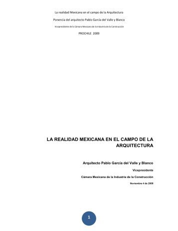 Realidad mexicana en el campo de la Arquitectura - Chile como ...