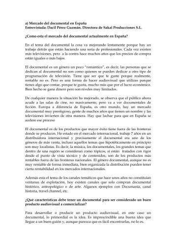 a\) Mercado del documental en EspaÃ±a - Chile como exportador de ...