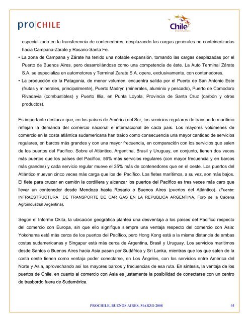 SERVICIOS DE TRANSPORTE MARITIMO - Chile como exportador ...