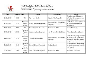 TCC 1 semestre 2013 planilha - ECA