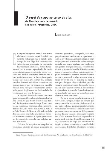 O papel do corpo no corpo do ator papel do corpo no ... - ECA - USP