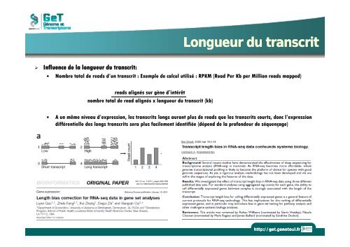 Introduction au RNA-seq - Institut de Mathématiques de Toulouse