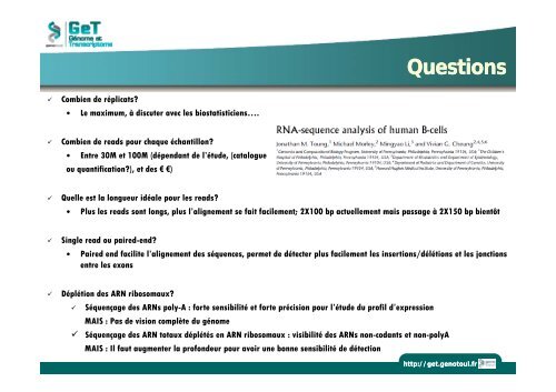 Introduction au RNA-seq - Institut de Mathématiques de Toulouse