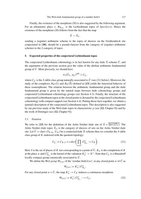 THE WEIL-´ETALE FUNDAMENTAL GROUP OF A NUMBER FIELD I
