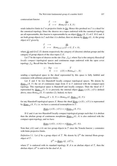 THE WEIL-´ETALE FUNDAMENTAL GROUP OF A NUMBER FIELD I