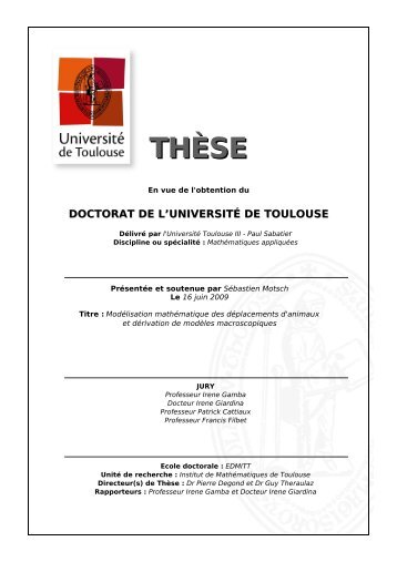 THÈSE - Institut de Mathématiques de Toulouse - Université de ...