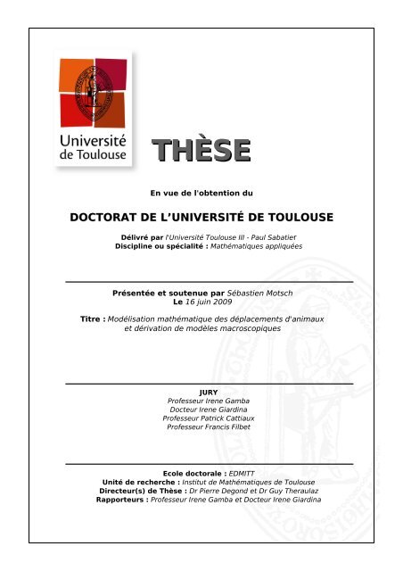 These Institut De Mathematiques De Toulouse Universite De