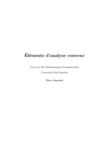 ´Eléments d'analyse convexe - Institut de Mathématiques de Toulouse