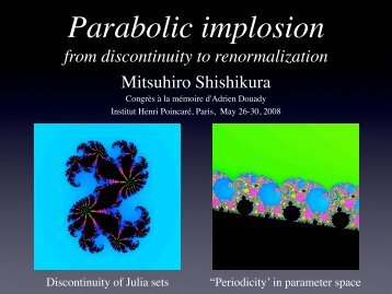 Parabolic implosion - from discontinuity to renormalization