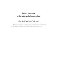 S´eries enti`eres et fonctions holomorphes Denis-Charles Cisinski