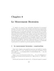 Chapitre 8 Le Mouvement Brownien - Institut de Mathématiques de ...