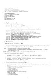 1 Diplômes et Formation 2 Enseignement 3 Invitations et ...