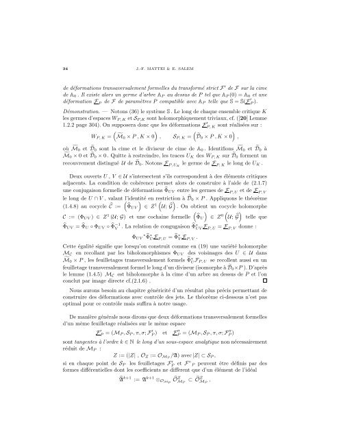 Modules formels locaux de feuilletages holomorphes - arXiv