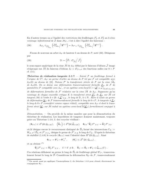 Modules formels locaux de feuilletages holomorphes - arXiv