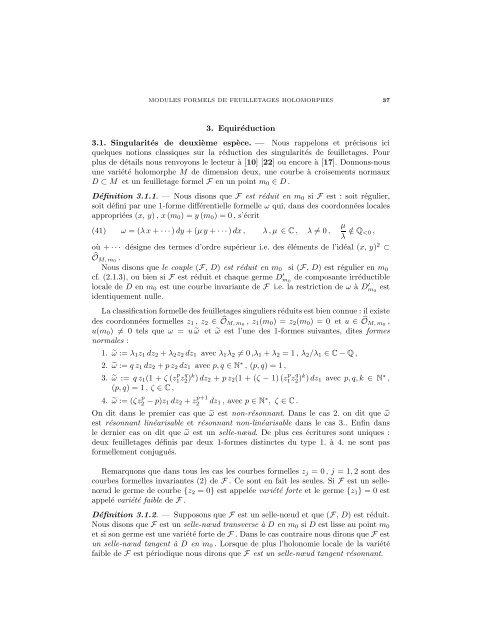 Modules formels locaux de feuilletages holomorphes - arXiv