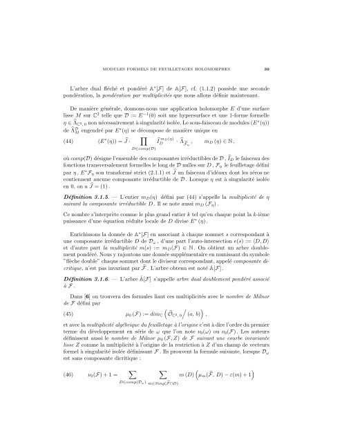 Modules formels locaux de feuilletages holomorphes - arXiv