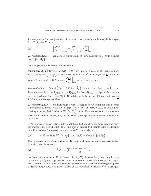 Modules formels locaux de feuilletages holomorphes - arXiv