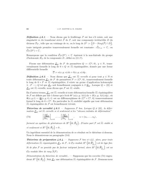 Modules formels locaux de feuilletages holomorphes - arXiv