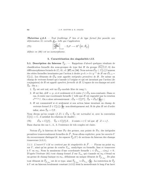 Modules formels locaux de feuilletages holomorphes - arXiv