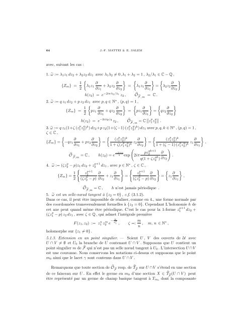 Modules formels locaux de feuilletages holomorphes - arXiv