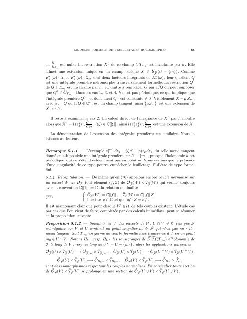 Modules formels locaux de feuilletages holomorphes - arXiv