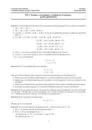 Groupes, sous-groupes, morphismes de groupes, parties génératrices