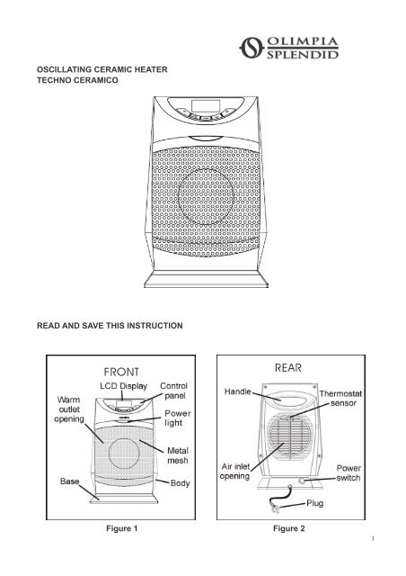 OSCILLATING CERAMIC HEATER TECHNO ... - Olimpia Splendid