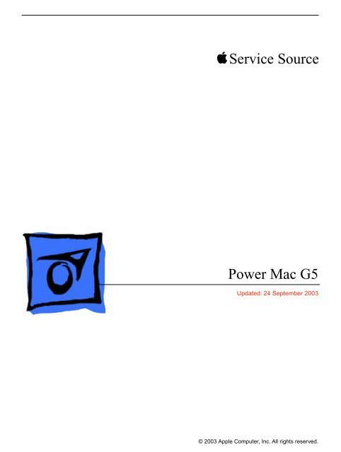 Service Source Power Mac G5 - Retrocomputing.net