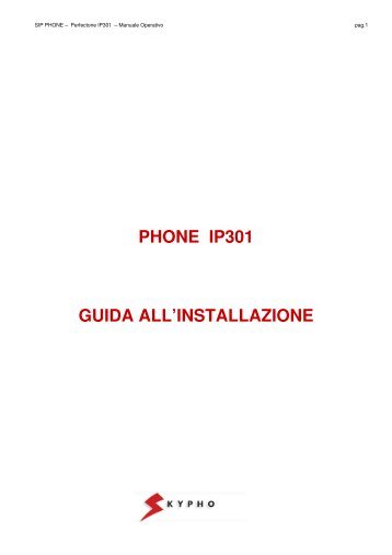 PHONE IP301 GUIDA ALL'INSTALLAZIONE