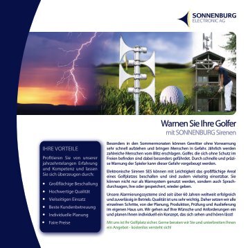 Sirenenalarmierung fÃ¼r Golfclubs - SONNENBURG