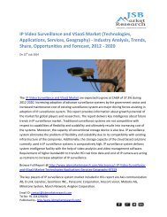 JSB Market Research: IP Video Surveillance and VSaaS Market 