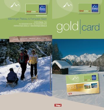 gold card - Sonnenplateau Mieming & Tirol Mitte
