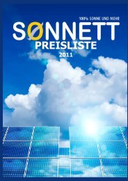 PREISLISTE - Sonnett GmbH & Co. KG