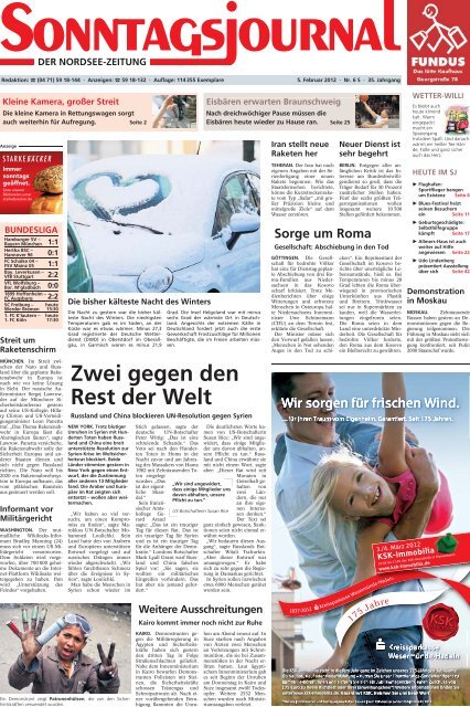 SJ-Ausgabe vom: 05. 02. 2012 [36.45 MB] - Sonntagsjournal