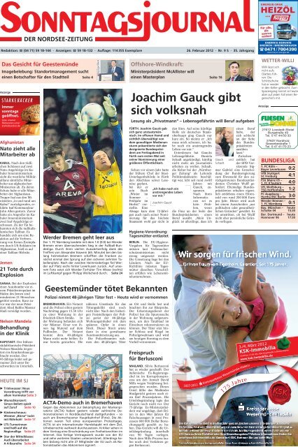 SJ-Ausgabe vom: 26. 02. 2012 - Sonntagsjournal