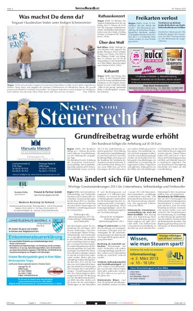 Ausgabe vom 10. 02. 2013 - beim SonntagsWochenBlatt