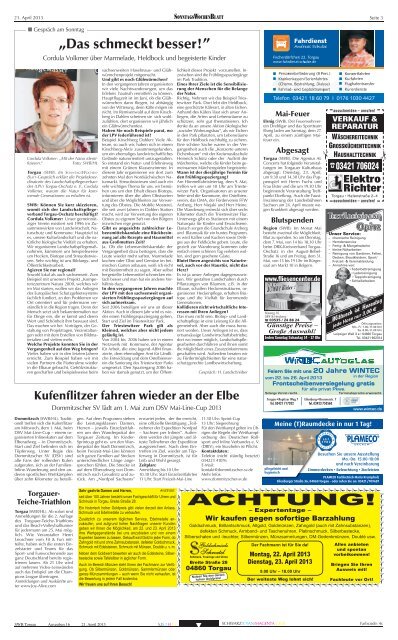 Ausgabe vom 21. 04. 2013 - beim SonntagsWochenBlatt